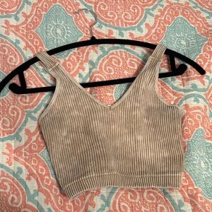 Striped Tan Women's Crop Top